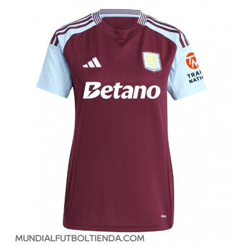 Camiseta Aston Villa Primera Equipación Replica 2024-25 para mujer mangas cortas